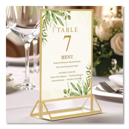 Excello Global Products® Acrylic Sign Holder with Gold Trim, 4 x 6 Insert (EXOSGNHGT4X6)