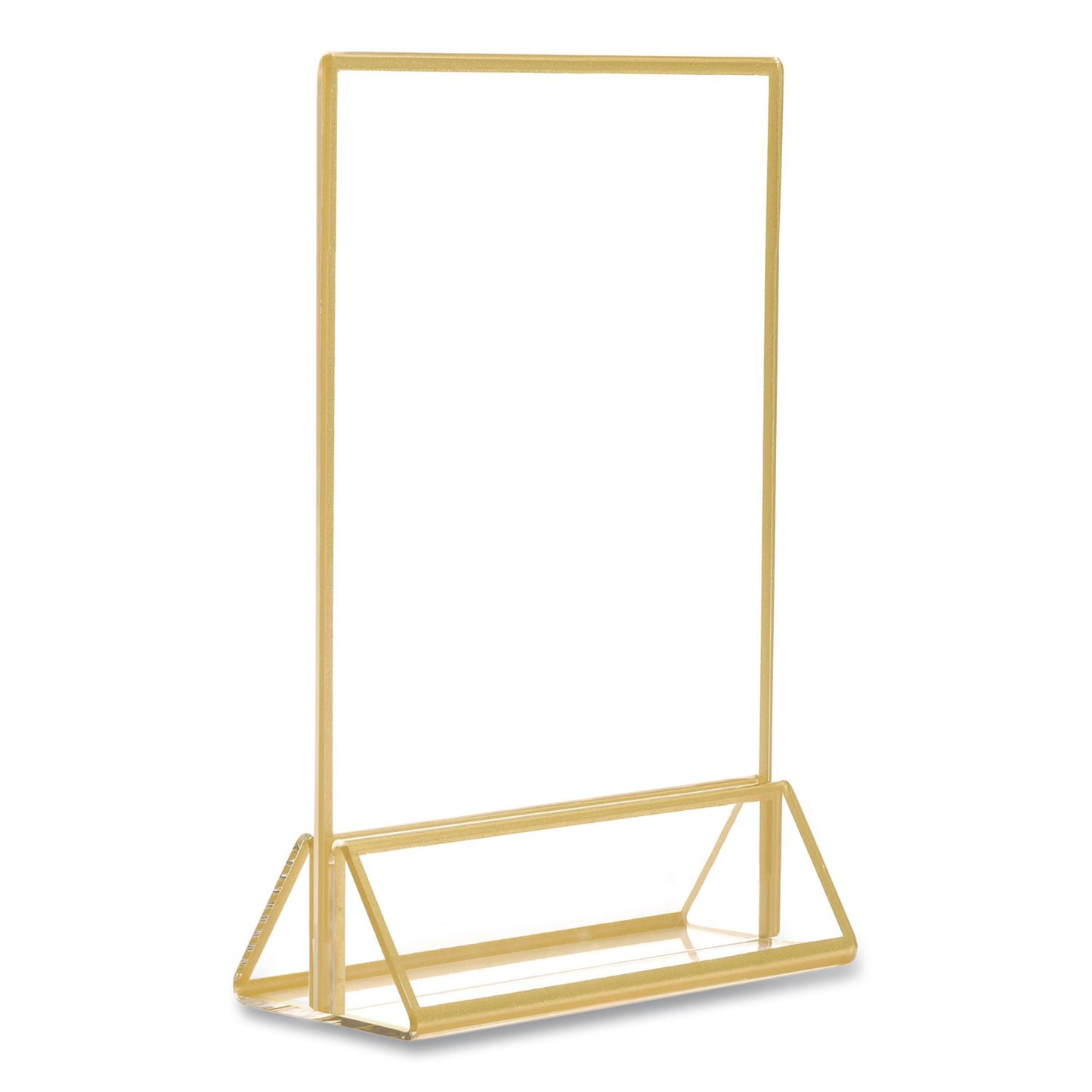 Excello Global Products® Acrylic Sign Holder with Gold Trim, 4 x 6 Insert (EXOSGNHGT4X6)