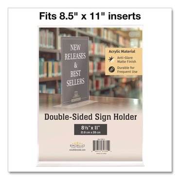 Excello Global Products® Double-Sided Sign Holder, 8.5 x 11 Insert (EXOSHT8511)