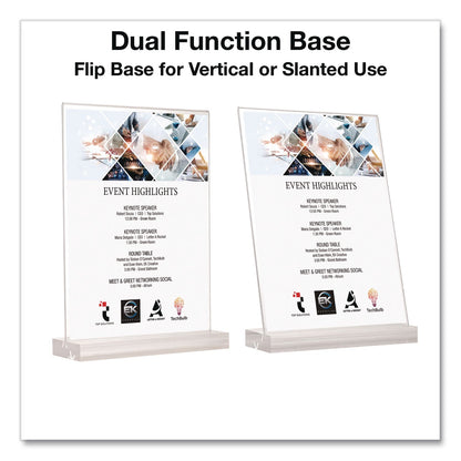 Global Printed Products Acrylic Sign Holder with Dual Function Base, 5 x 7 Insert (GPUSGNHAB5X7)
