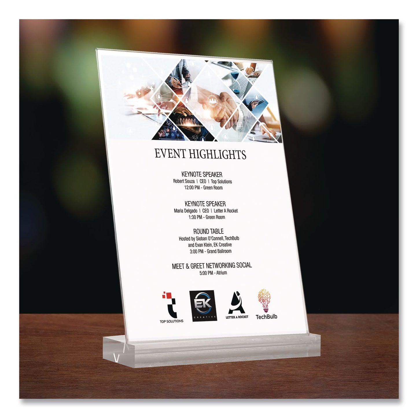 Global Printed Products Acrylic Sign Holder with Dual Function Base, 5 x 7 Insert (GPUSGNHAB5X7)