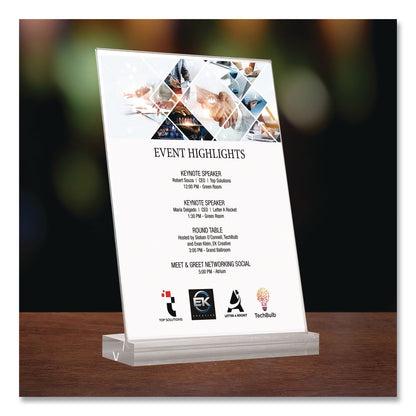 Global Printed Products Acrylic Sign Holder with Dual Function Base, 5 x 7 Insert (GPUSGNHAB5X7)