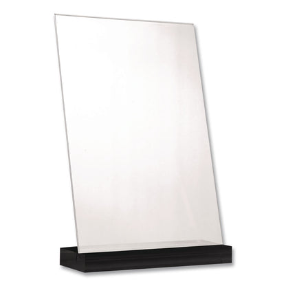 Global Printed Products Acrylic Sign Holder with Black Angled Base, 3.5 x 5 Insert (GPUSGNHAB35X5BK)