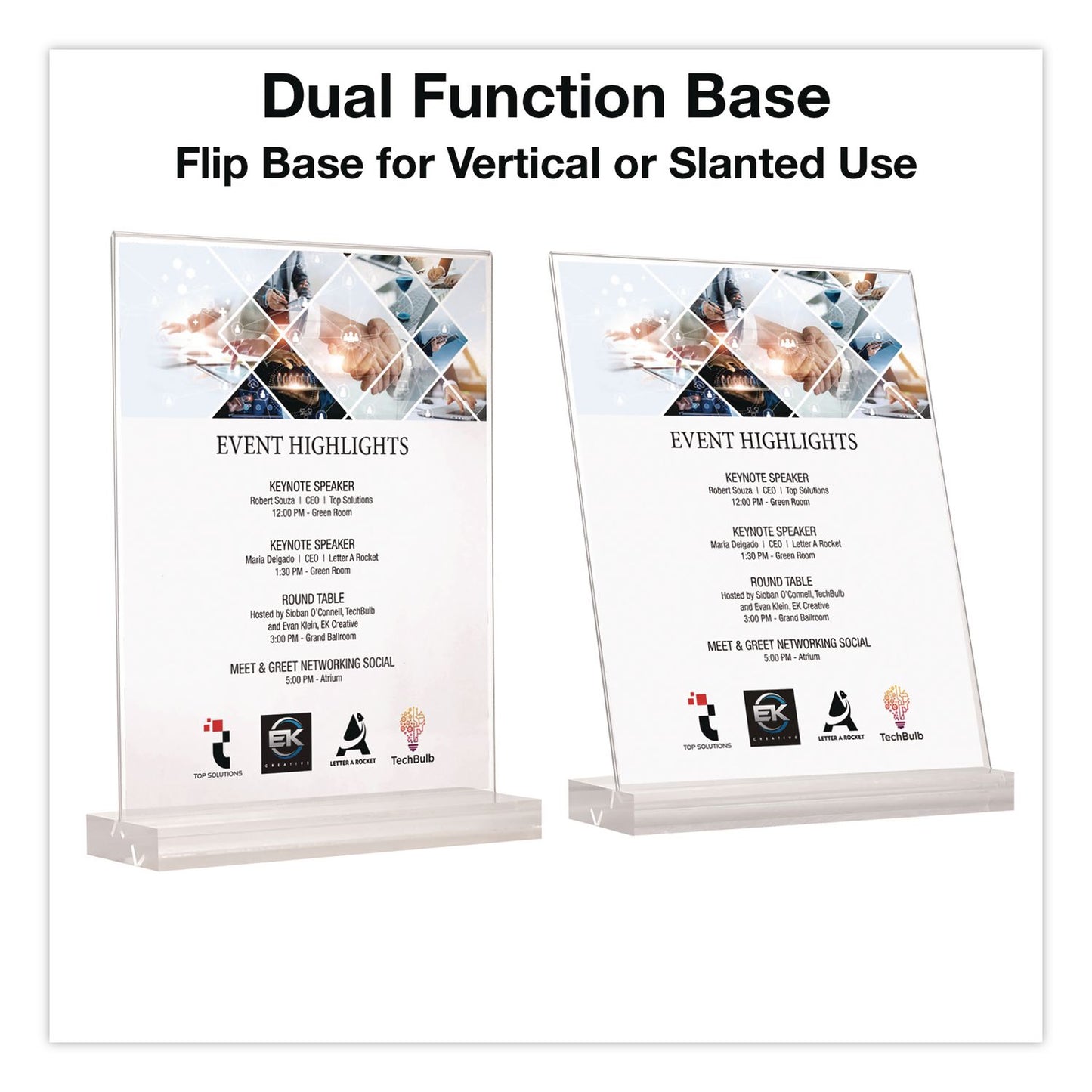 Global Printed Products Acrylic Sign Holder with Dual Function Base, 8.5 x 11 Insert (GPUSGNHAB8511)
