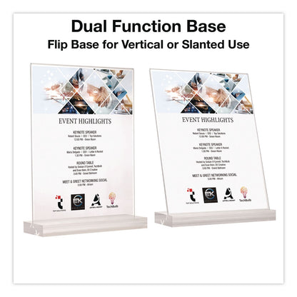 Global Printed Products Acrylic Sign Holder with Dual Function Base, 8.5 x 11 Insert (GPUSGNHAB8511)