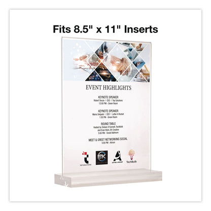 Global Printed Products Acrylic Sign Holder with Dual Function Base, 8.5 x 11 Insert (GPUSGNHAB8511)