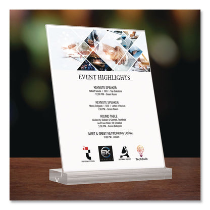 Global Printed Products Acrylic Sign Holder with Dual Function Base, 8.5 x 11 Insert (GPUSGNHAB8511)