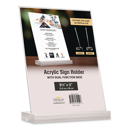 Global Printed Products Acrylic Sign Holder with Dual Function Base, 8.5 x 11 Insert (GPUSGNHAB8511)