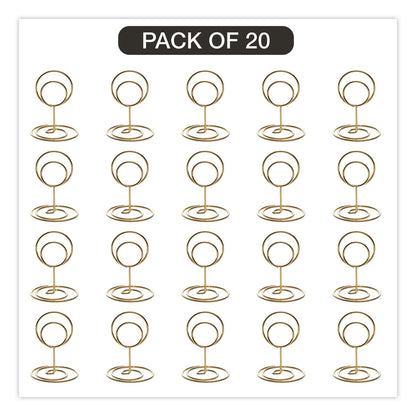 Global Printed Products Decorative Wire Card Holders, Gold Frame, 20/Pack (GPUWRHLDRGLD)