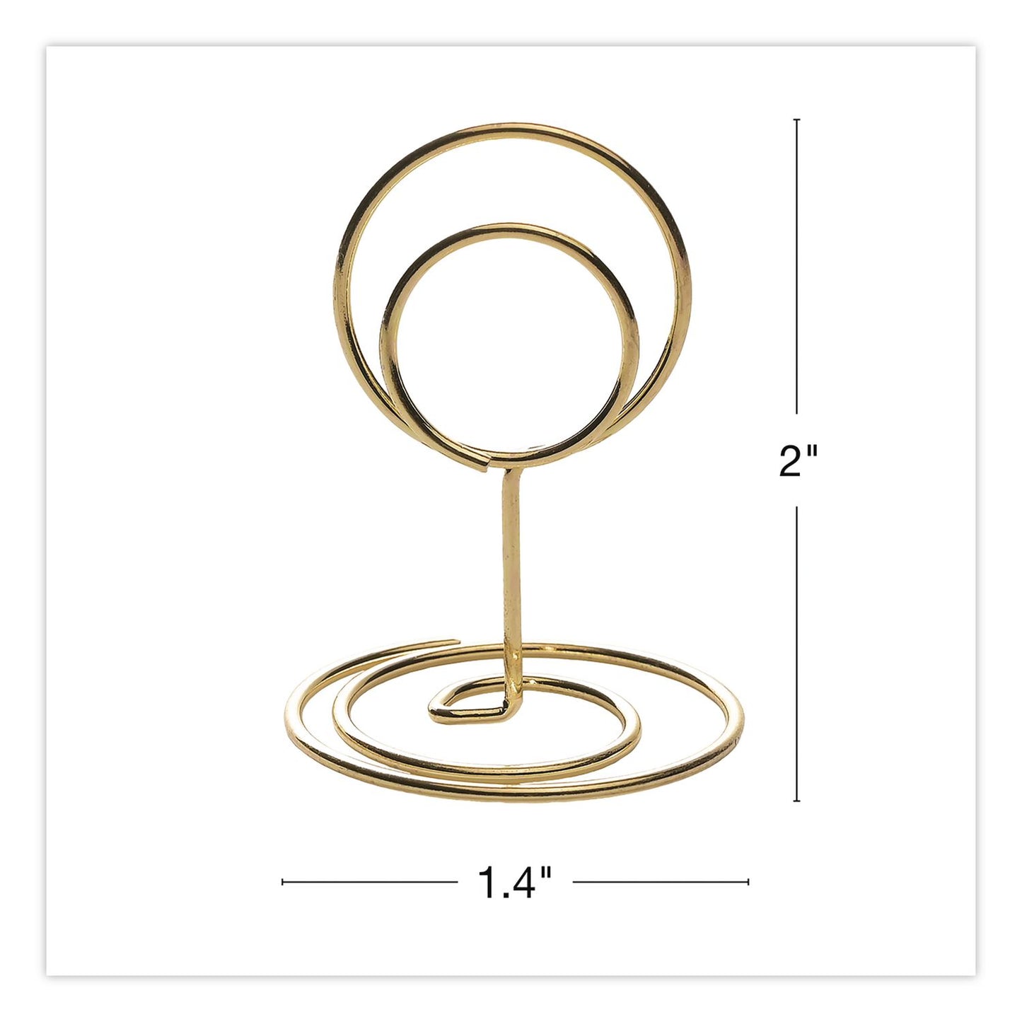 Global Printed Products Decorative Wire Card Holders, Gold Frame, 20/Pack (GPUWRHLDRGLD)