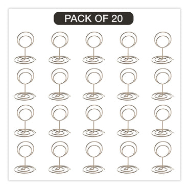 Global Printed Products Decorative Wire Card Holders, Silver Frame, 20/Pack (GPUWRHLDRSLV)