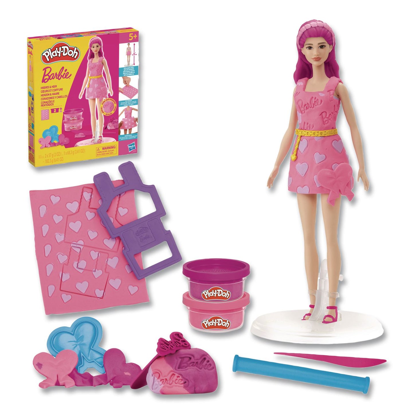 Hasbro Play-Doh Barbie Hearts and Hair Doll Set (HSBG1357)