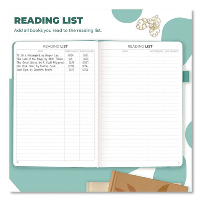 Clever Fox® Reading Journal, Room for 55 Book Reviews (Two Pages per Review), Mint Cream Cover, 8.3 x 5.8 Sheets (LFX8N1U0MT26S)