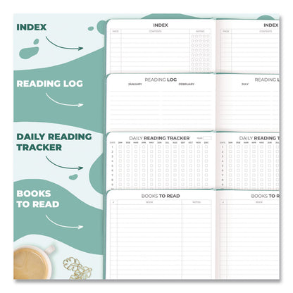 Clever Fox® Reading Journal, Room for 55 Book Reviews (Two Pages per Review), Mint Cream Cover, 8.3 x 5.8 Sheets (LFX8N1U0MT26S)