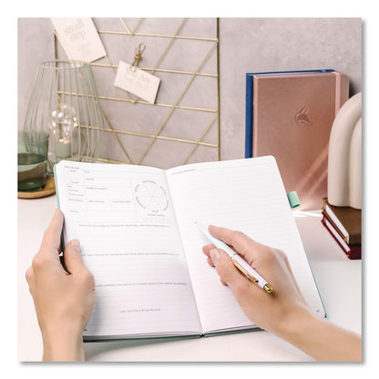 Clever Fox® Reading Journal, Room for 55 Book Reviews (Two Pages per Review), Mint Cream Cover, 8.3 x 5.8 Sheets (LFX8N1U0MT26S)