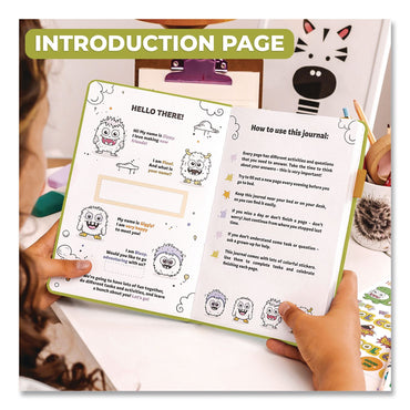 Clever Fox® Kids' Guided Journal, Undated 14-Week Format, Engraved Fun Character/Activity Artwork, Apple Green Cover, 8.3 x 5.8 Sheets (LFXCFKJAPPLGRN)