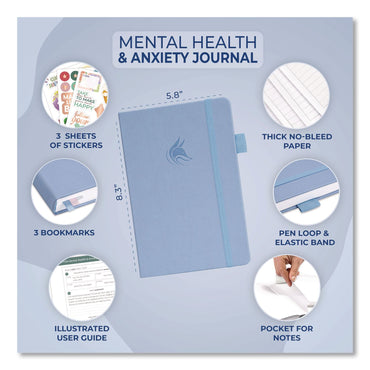 Clever Fox® Mental Health and Anxiety CBT Journal, Periwinkle Cover, 8.3 x 5.8 Sheets (LFXCFMHJPRWNKL)