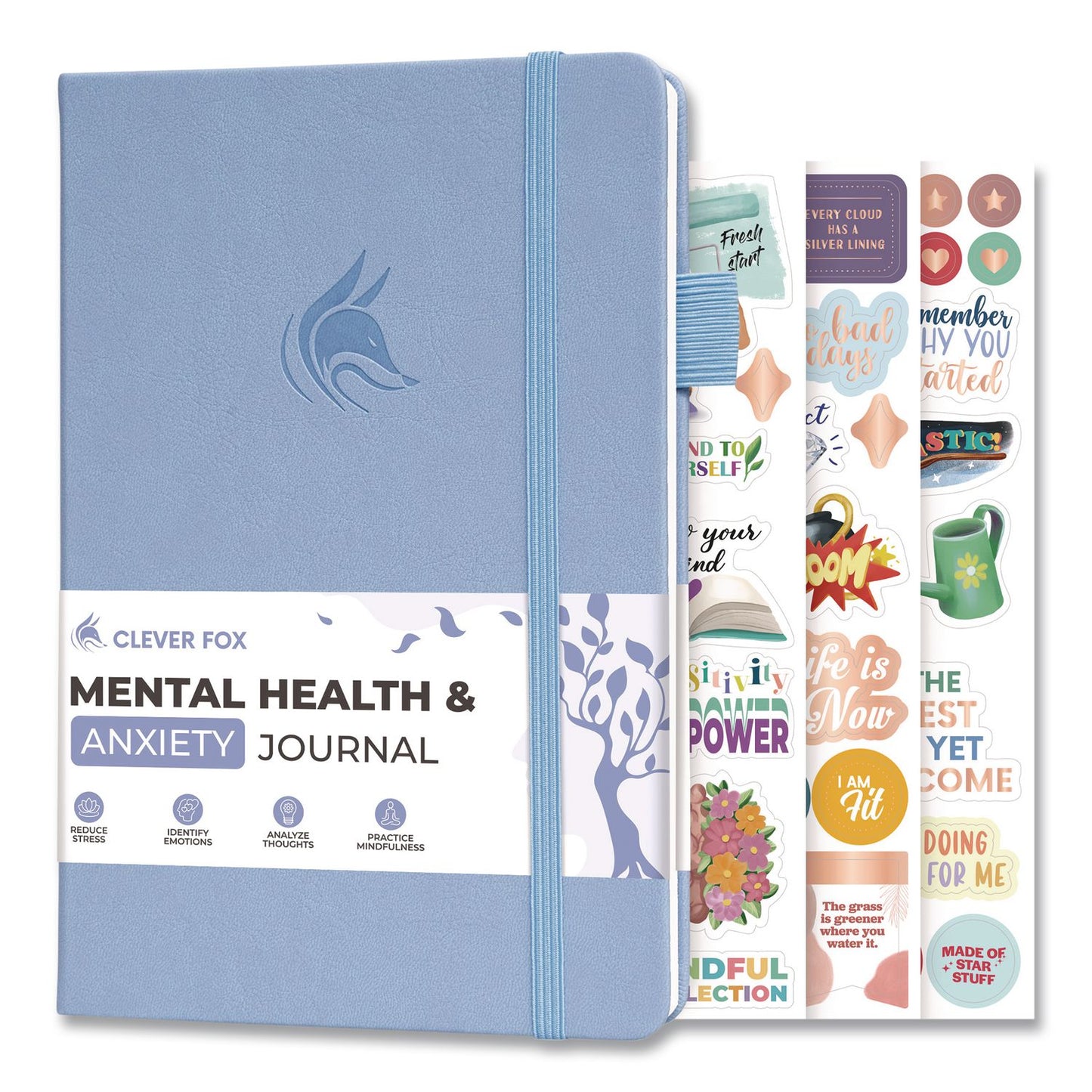 Clever Fox® Mental Health and Anxiety CBT Journal, Periwinkle Cover, 8.3 x 5.8 Sheets (LFXCFMHJPRWNKL)