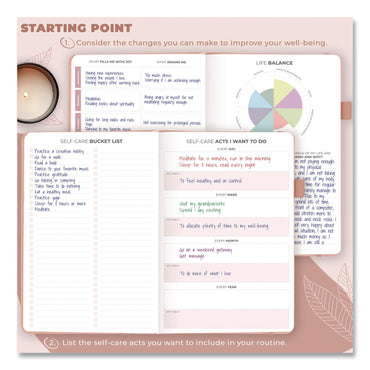 Clever Fox® Self-Care Journal, Undated 90-Day Daily/Weekly/Monthly Format, Light Pink Cover, 8.3 x 5.8 Sheets (LFXOGA9GL3V1E)