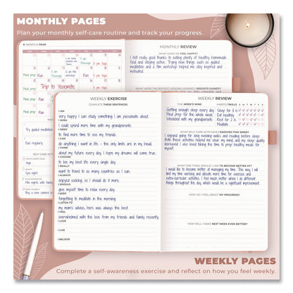 Clever Fox® Self-Care Journal, Undated 90-Day Daily/Weekly/Monthly Format, Light Pink Cover, 8.3 x 5.8 Sheets (LFXOGA9GL3V1E)