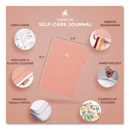 Clever Fox® Self-Care Journal, Undated 90-Day Daily/Weekly/Monthly Format, Light Pink Cover, 8.3 x 5.8 Sheets (LFXOGA9GL3V1E)