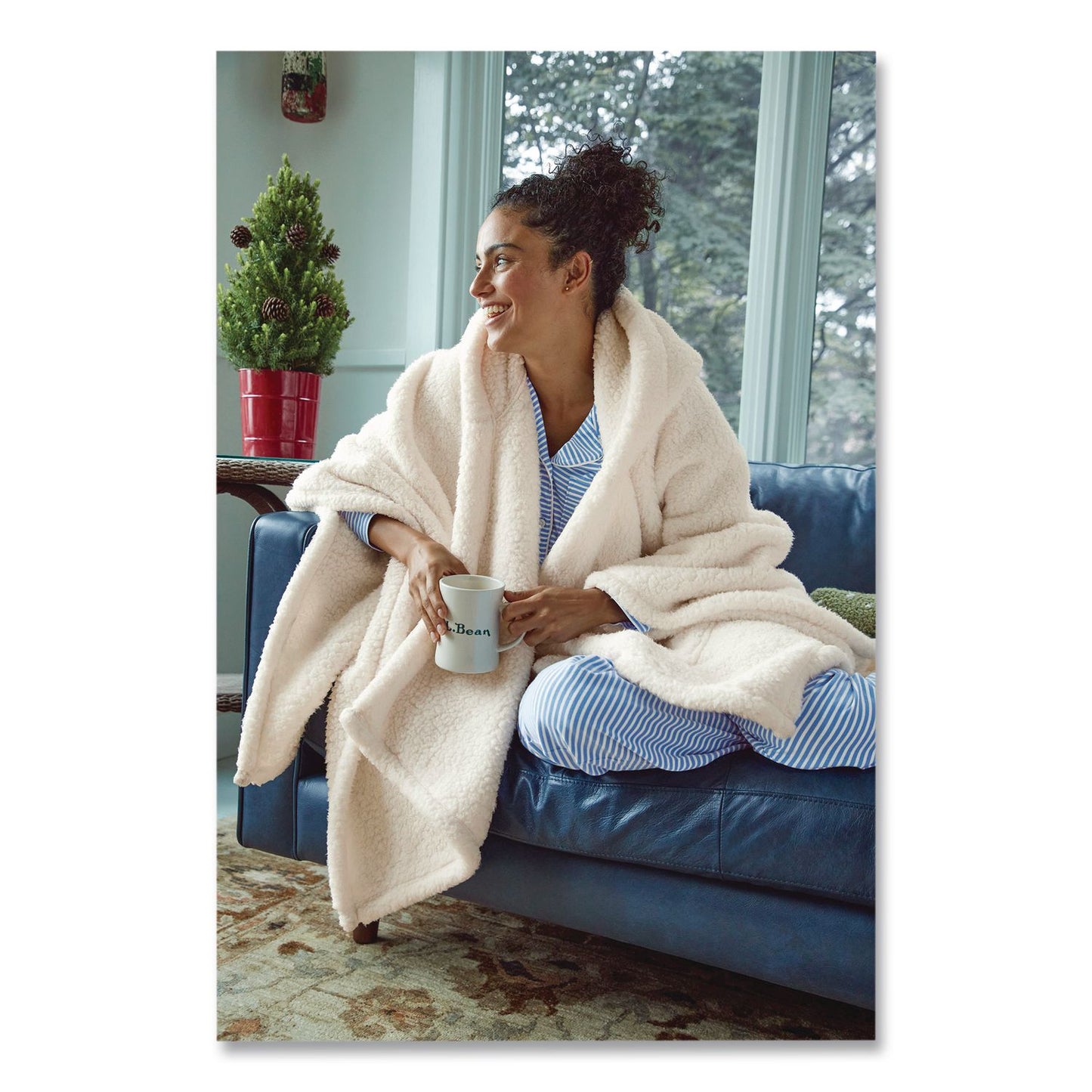 L.L.Bean® Cozy Sherpa Wearable Throw, 58 x 60, Cream (LLB514846459)