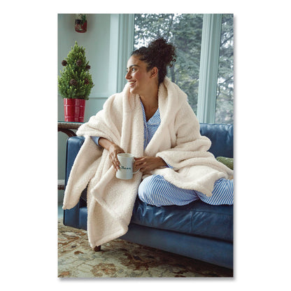L.L.Bean® Cozy Sherpa Wearable Throw, 58 x 60, Cream (LLB514846459)