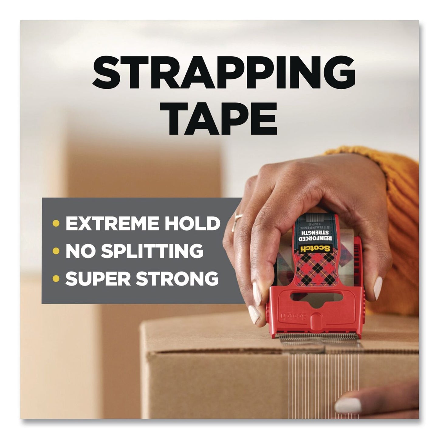 Scotch® Reinforced Strength Strapping Tape 1.88" x 30 yds, 3" Core, Translucent (MMM8959RD)