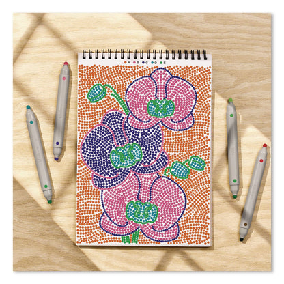 Lifelines® FlowArt Dot-By-Letter Coloring Book, Botanic, with 4 Double-Sided Markers, All Ages, 20 Sheets (LLN165005)
