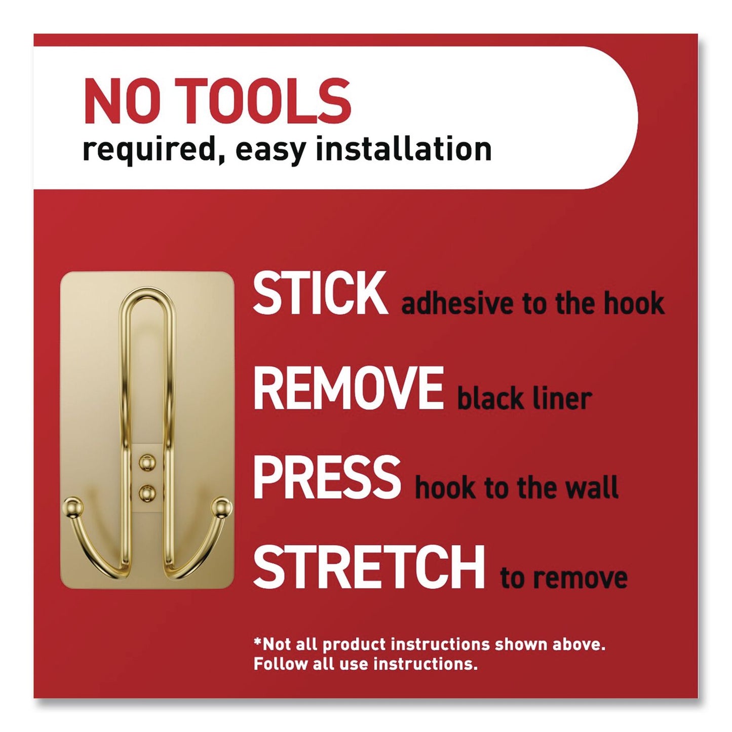 Command™ Decorative X-Large Triple Hooks, Plastic, Satin Brass, Supports 10 lb, 2/Pack (MMM17038BR2ES)