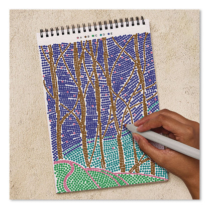 Lifelines® FlowArt Dot-By-Letter Coloring Book, Landscapes, with 4 Double-Sided Markers, All Ages, 20 Pages (LLN165008)