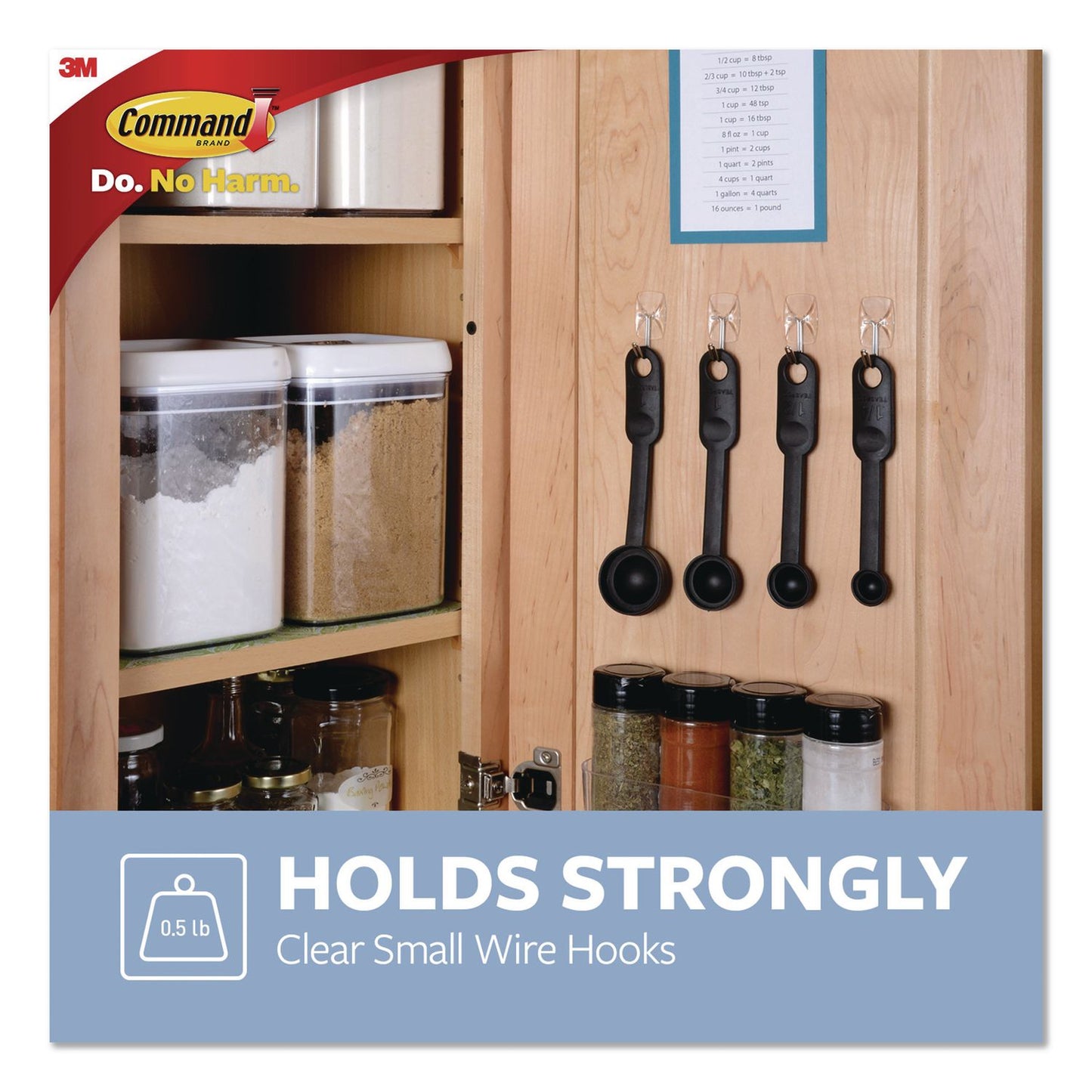 Command™ Small Wire Hooks, Small, Plastic/Metal Wire, White, 0.5 lb Capacity, 6/Pack (MMM17067CLR6ES)