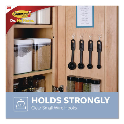 Command™ Small Wire Hooks, Small, Plastic/Metal Wire, White, 0.5 lb Capacity, 6/Pack (MMM17067CLR6ES)