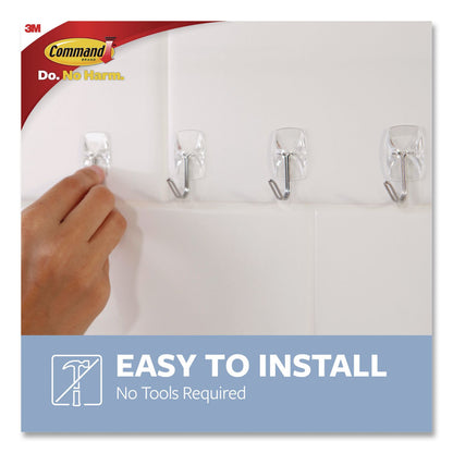 Command™ Small Wire Hooks, Small, Plastic/Metal Wire, White, 0.5 lb Capacity, 6/Pack (MMM17067CLR6ES)