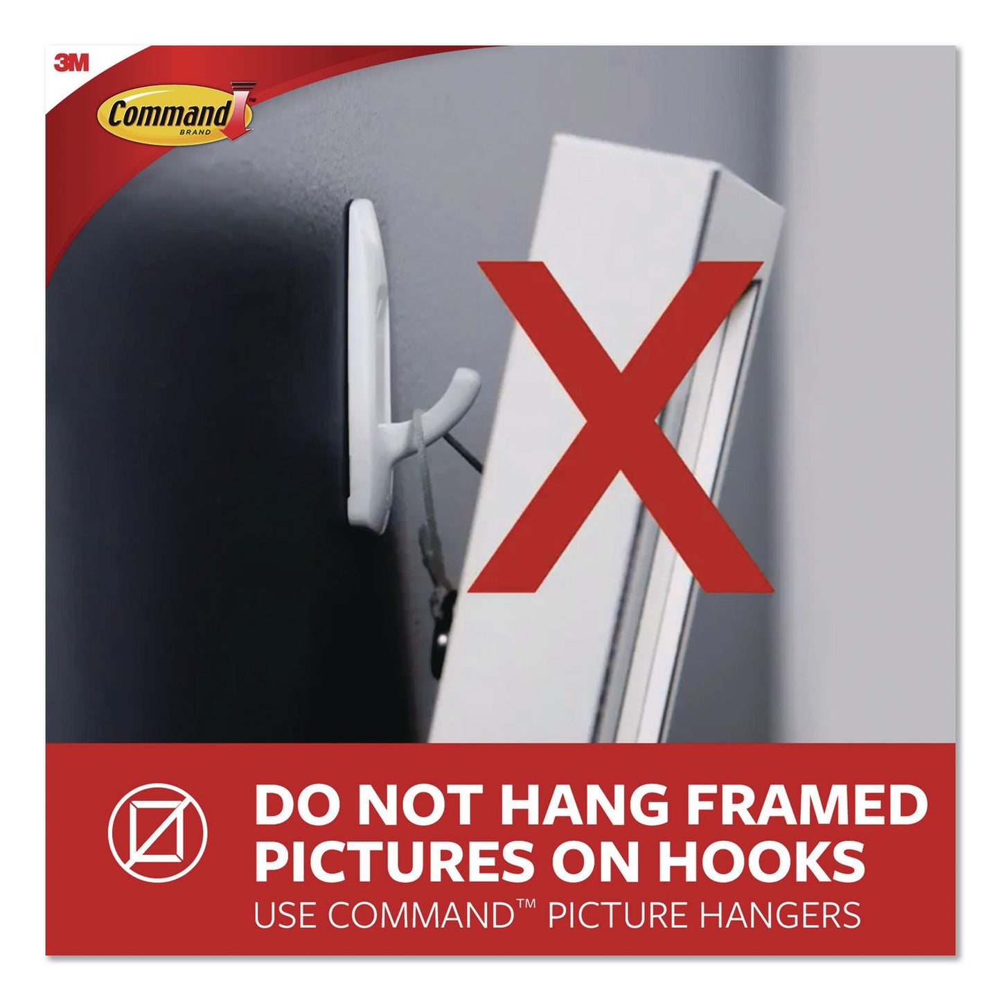 Command™ Small Wire Hooks, Small, Plastic/Metal Wire, White, 0.5 lb Capacity, 6/Pack (MMM17067CLR6ES)