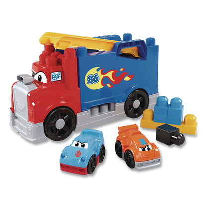 Mattel MEGA BLOKS Build and Race Rig, Ages 1 and Up, 19 Pieces (MTTJFR29)