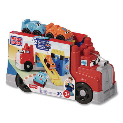 Mattel MEGA BLOKS Build and Race Rig, Ages 1 and Up, 19 Pieces (MTTJFR29)