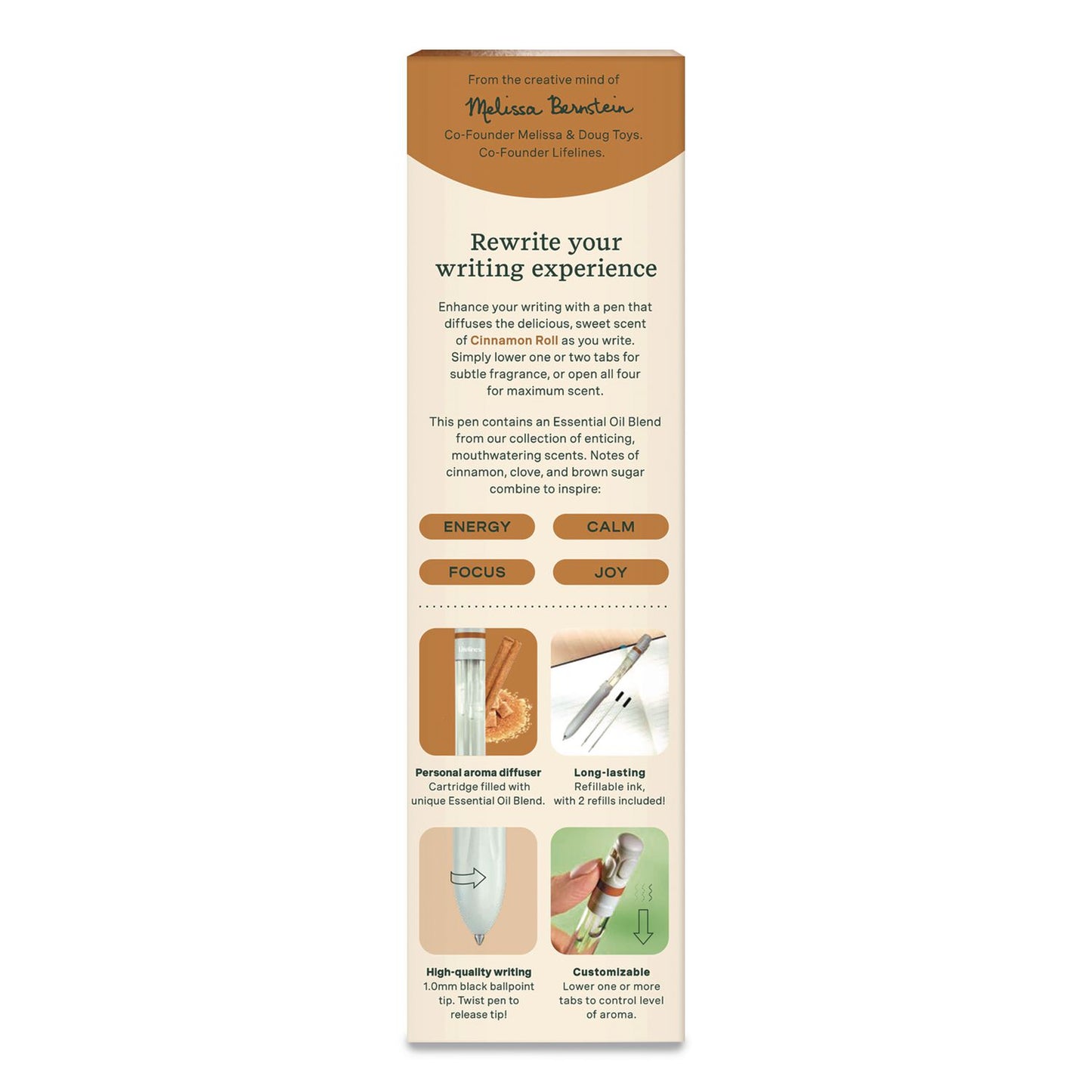 Lifelines® Essential Oil Blends Pen Diffuser, Cinnamon Roll Scent, White (LLNLL123122)