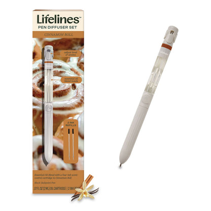 Lifelines® Essential Oil Blends Pen Diffuser, Cinnamon Roll Scent, White (LLNLL123122)