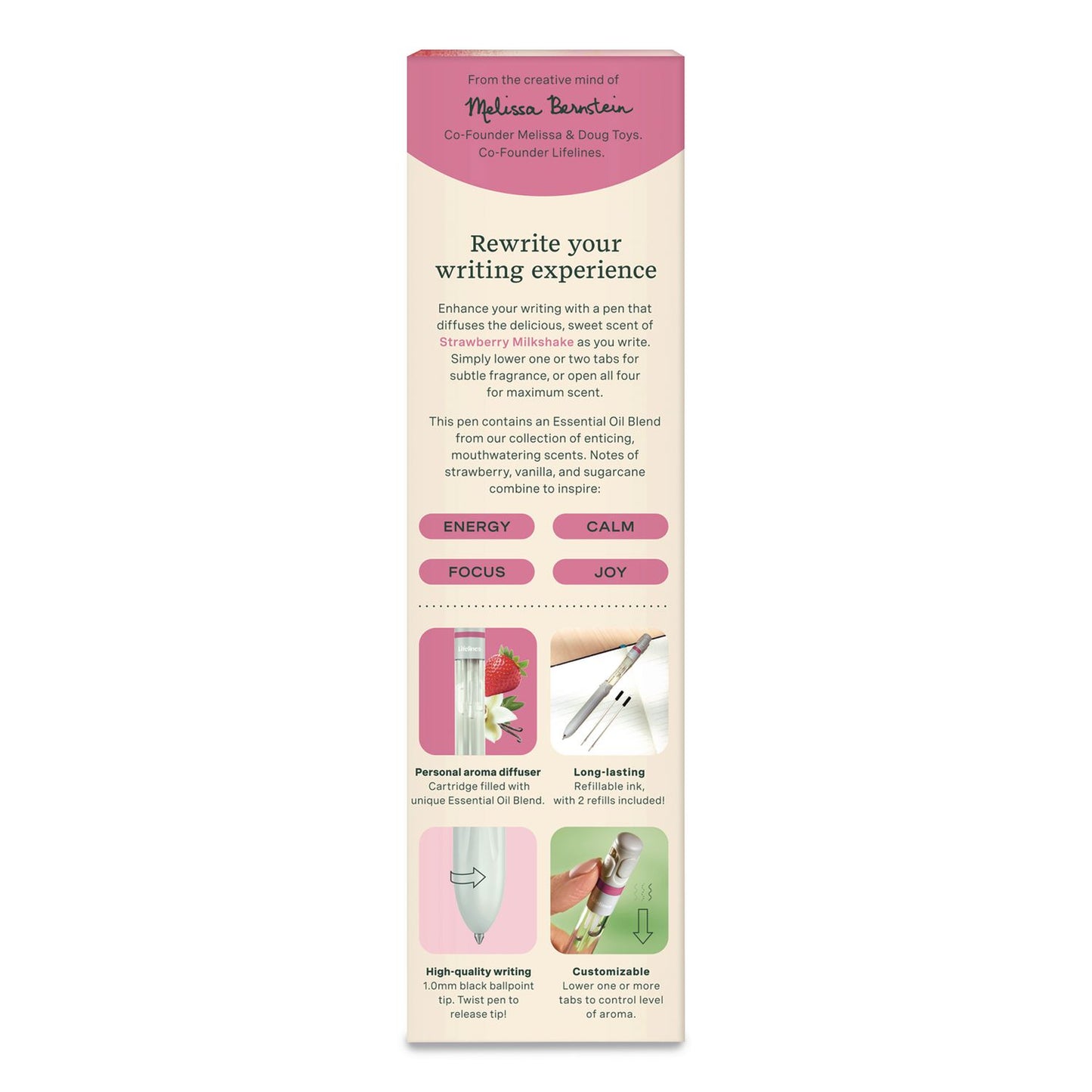 Lifelines® Essential Oil Blends Pen Diffuser, Strawberry Milkshake Scent, White (LLNLL123123)