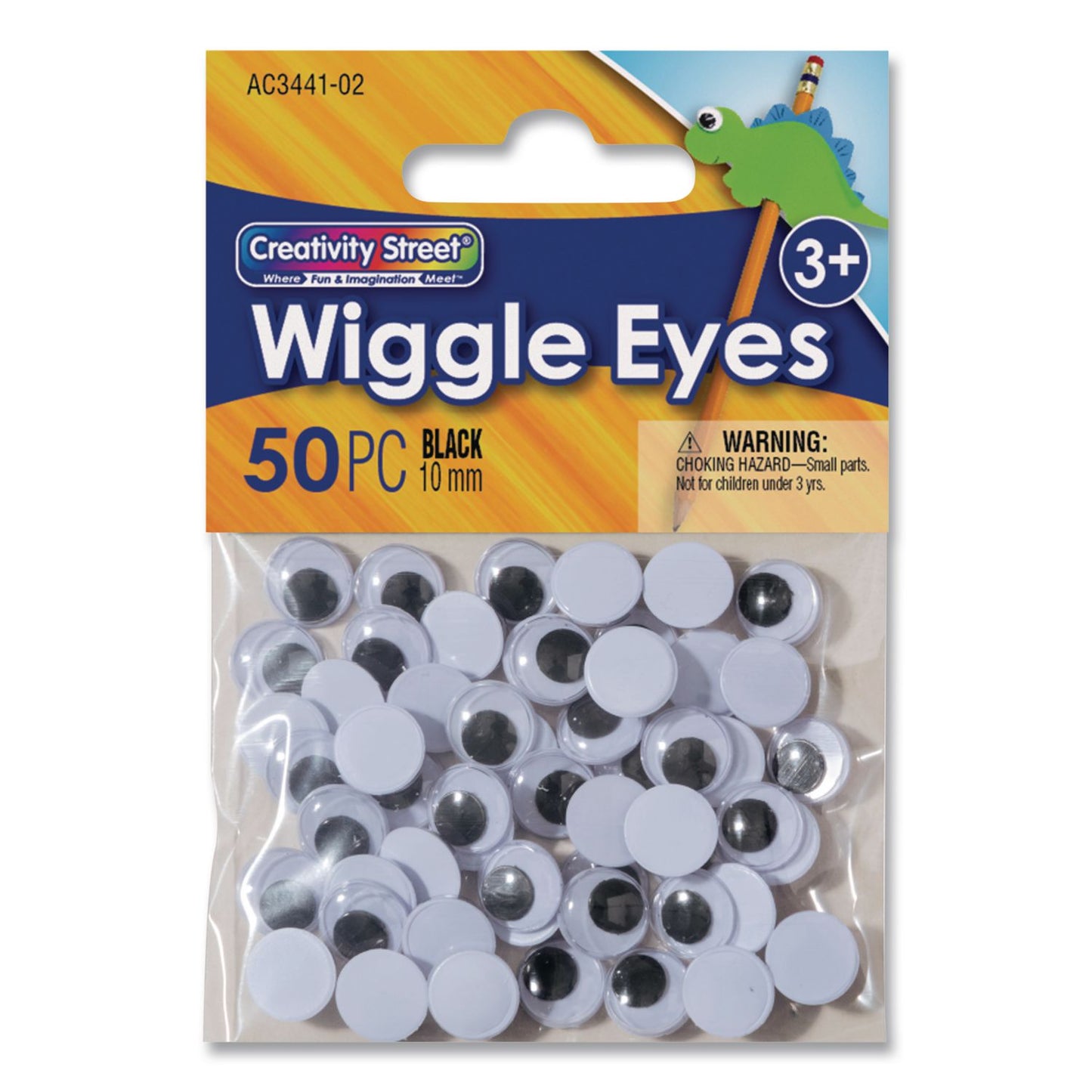Creativity Street® Wiggle Eyes, 0.39", Black, 50/Pack (CKC824556)