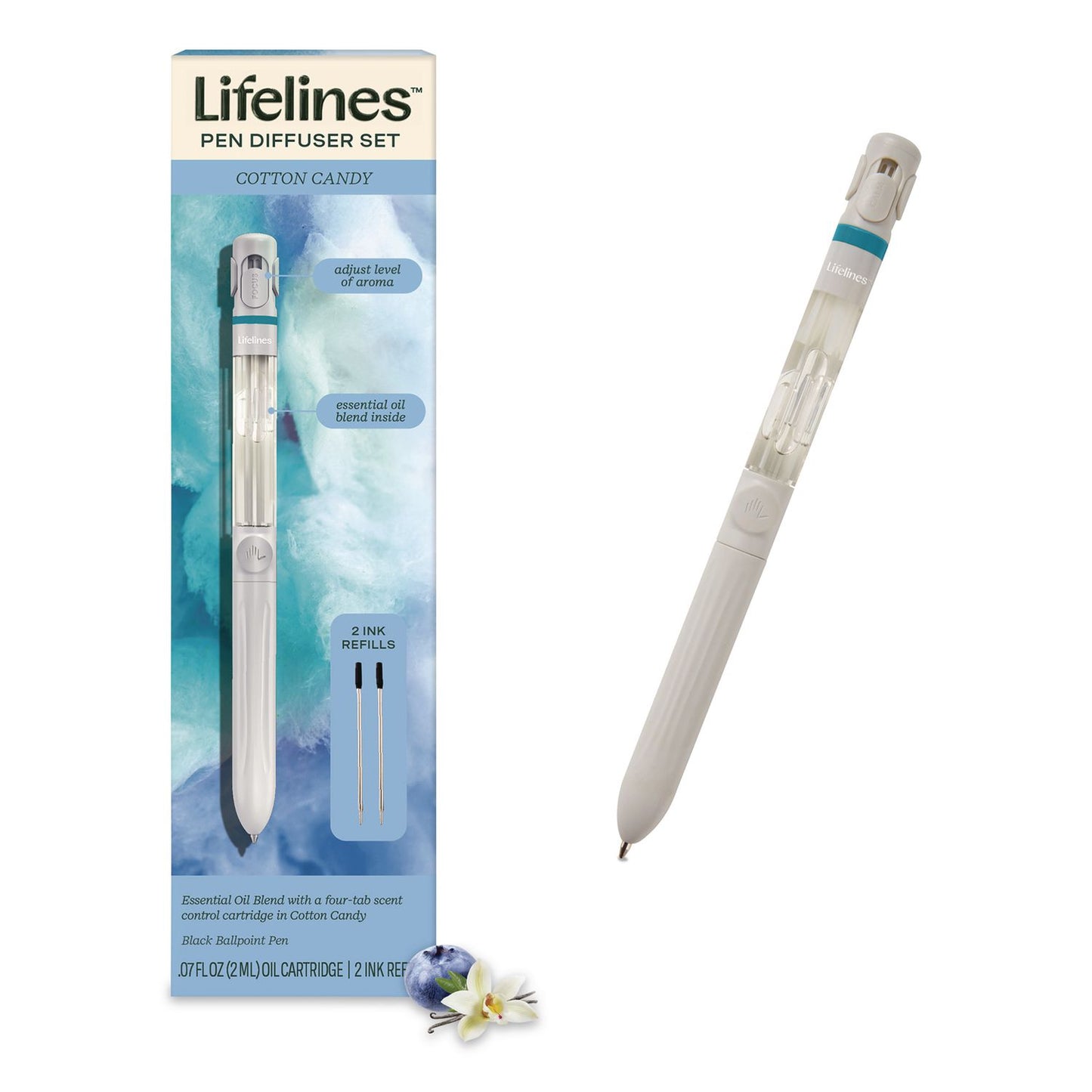 Lifelines® Essential Oil Blends Pen Diffuser, Cotton Candy Scent, White (LLNLL123124)