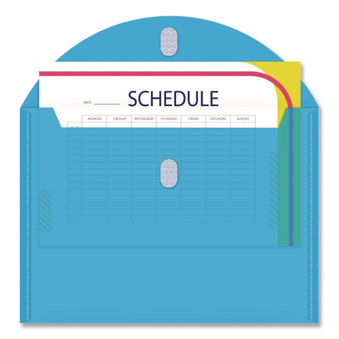 C-Line® Reusable Poly Envelope, Hook/Loop Closure, 9.37 x 13, Randomly Assorted Colors (CLI58000)