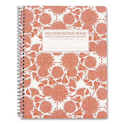 DECOMPOSITION® Spiral Composition Book, Medium/College Rule, Sunflowers, (80) 9.75 x 7.5 Sheets (DCP16580)
