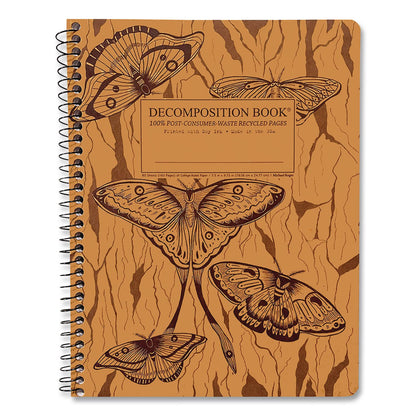 DECOMPOSITION® Spiral Composition Book, Medium/College Rule, Midnight Moths, (80) 9.75 x 7.5 Sheets (DCP17457)