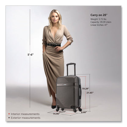 InUSA Luggage Resilience 20" Hardside Carry-On Suitcase, 14.96 x 8.66 x 21.65, Charcoal (WLBIURES00SCOA)