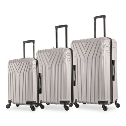 InUSA Luggage Vasty Three-Piece Hardside Spinner Luggage Set, Gray (WLBIUVASSMLGRE)