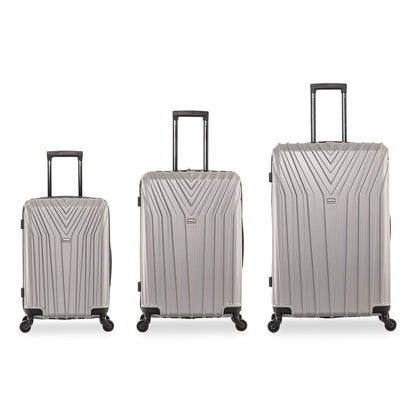 InUSA Luggage Vasty Three-Piece Hardside Spinner Luggage Set, Gray (WLBIUVASSMLGRE)