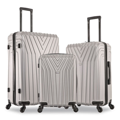 InUSA Luggage Vasty Three-Piece Hardside Spinner Luggage Set, Gray (WLBIUVASSMLGRE)