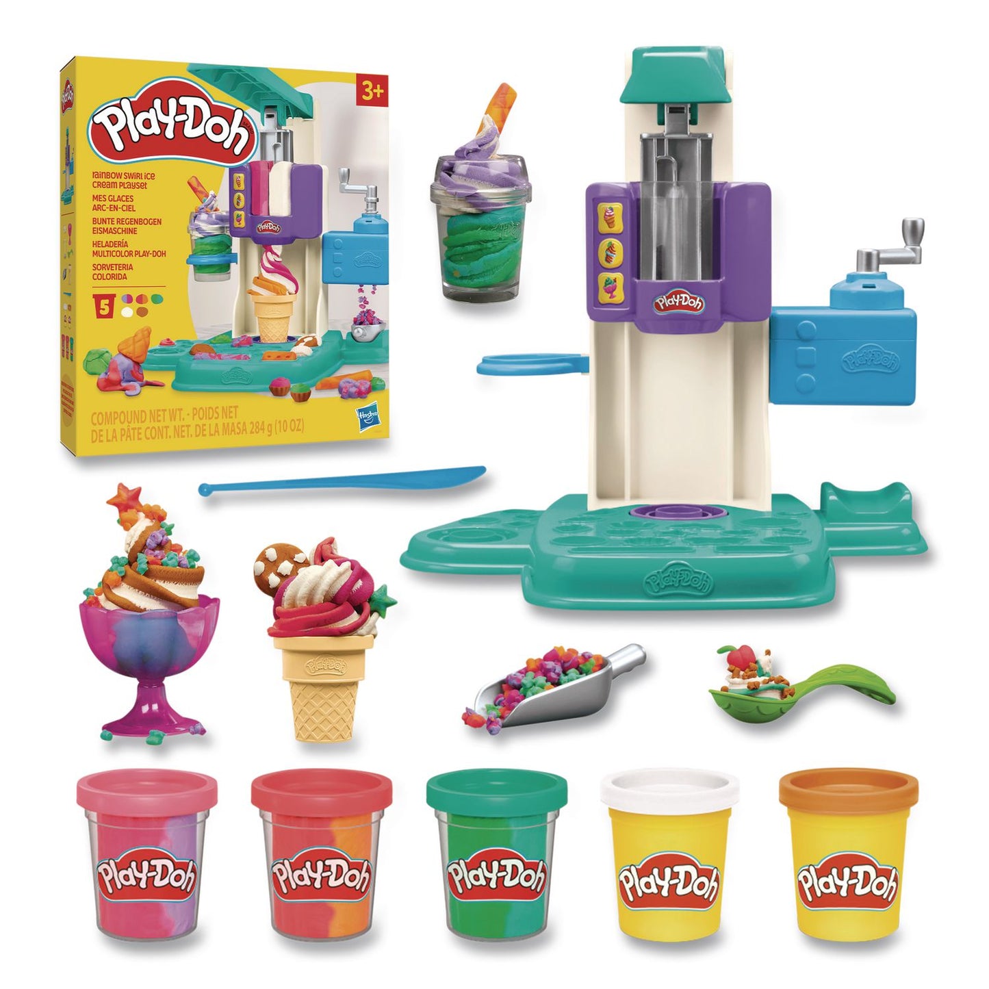 Hasbro Play-Doh Rainbow Swirl Ice Cream Playset (HSBG0028)